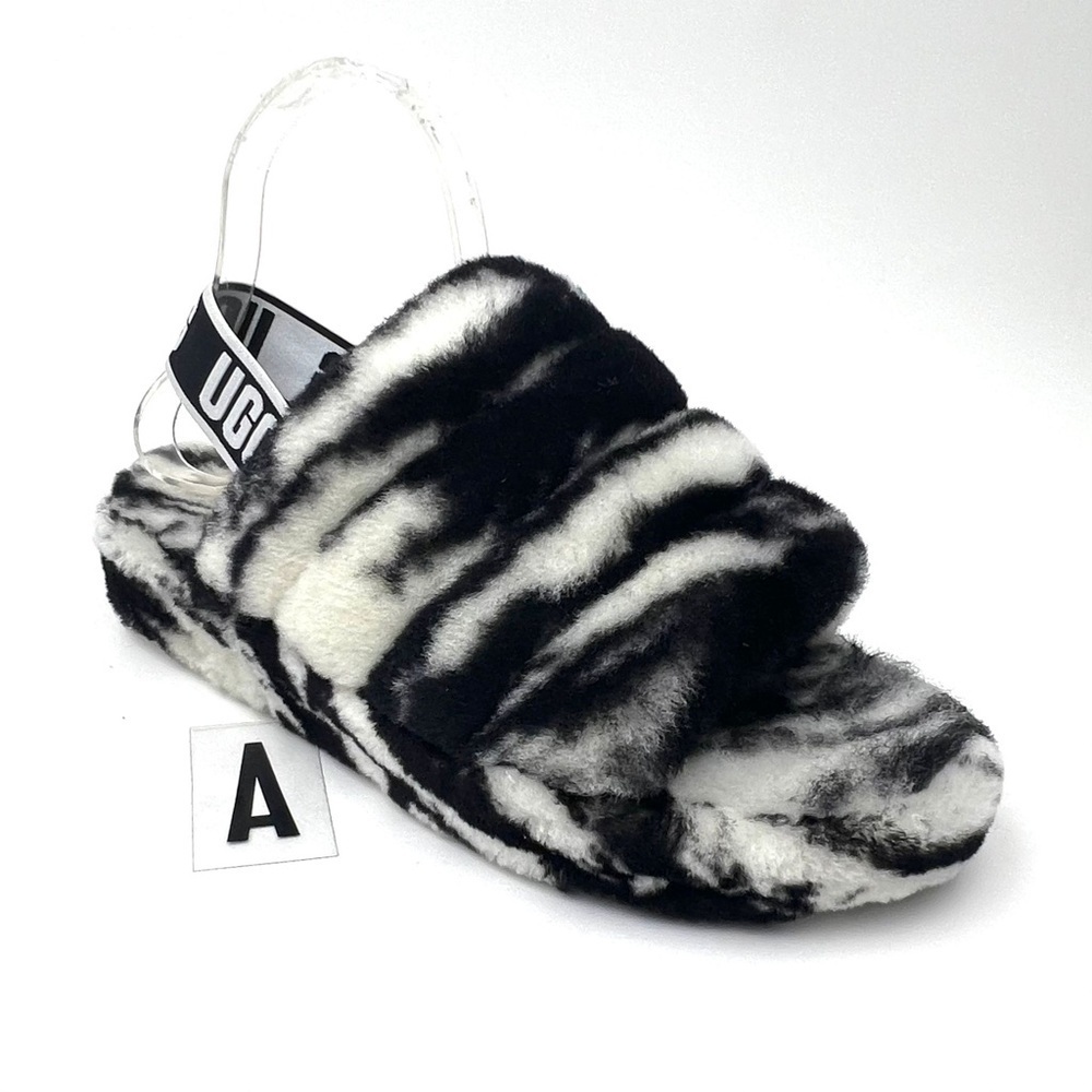 UGG Fluff Yeah Genuine Shearling Slingback Sandal sz 9